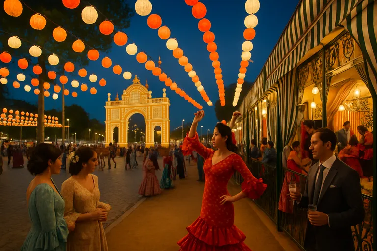 Onder de farolillos van sevilla: de magie van de feria de abril met casetas, sevillanas en rebujito