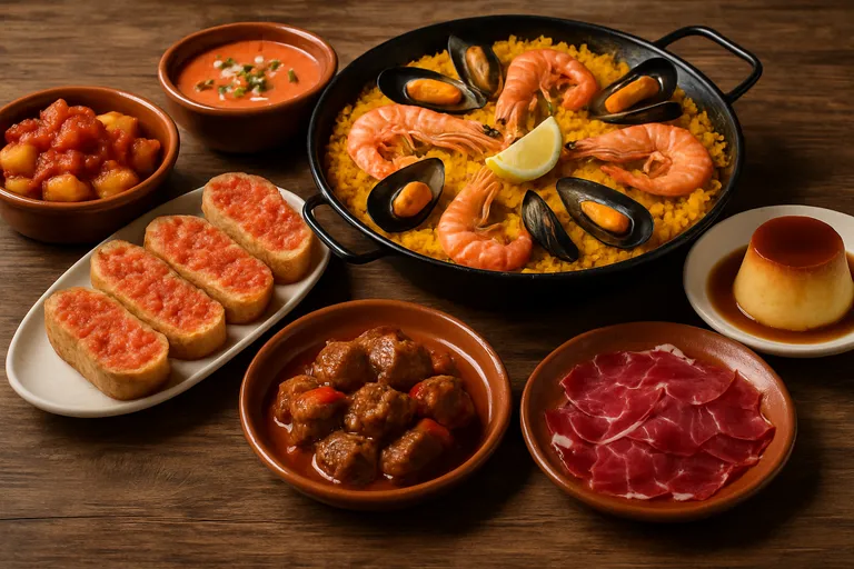 Typische spaanse gerechten per gang