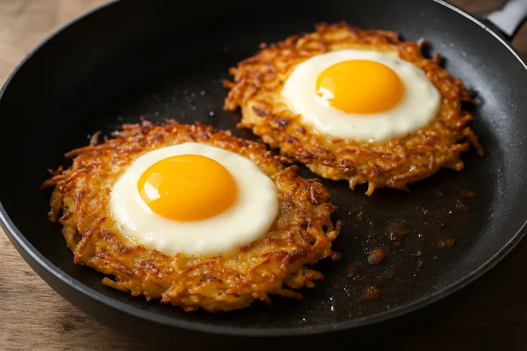 Wat is geraspte aardappel met ei